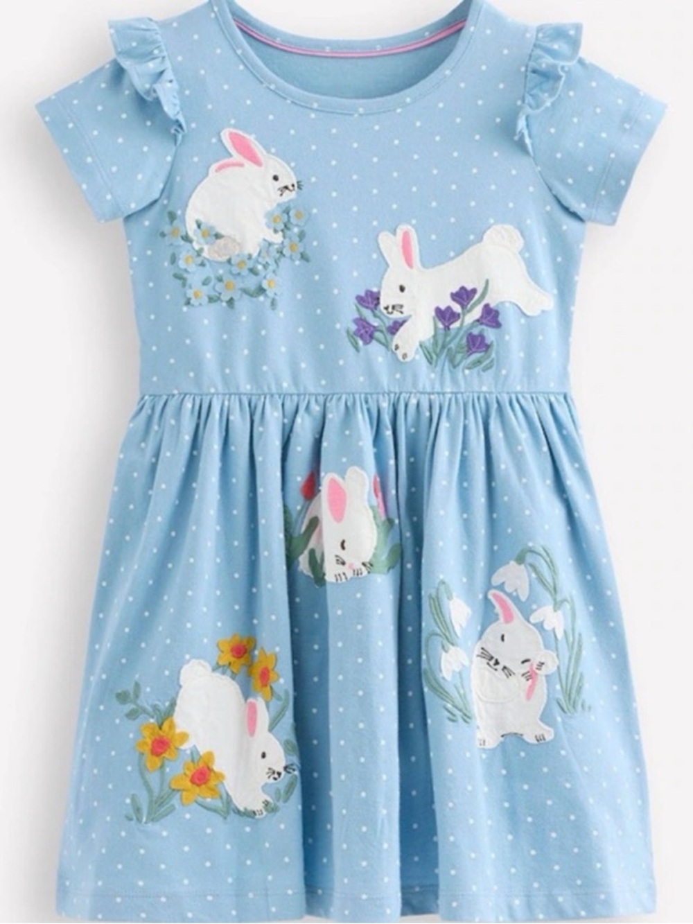 Mini Boden Bunny Appliqué Dress